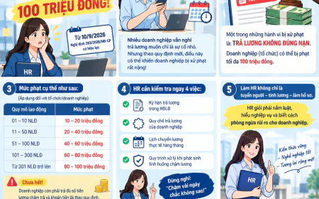 DOANH NGHIỆP TRẢ LƯƠNG MUỘN CÓ THỂ BỊ PHẠT ĐẾN 100 TRIỆU ĐỒNG: HR CẦN ĐẶC BIỆT LƯU Ý